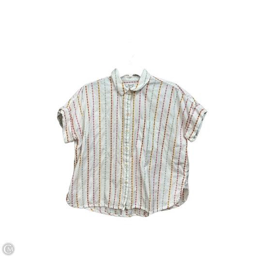 Blouse Short Sleeve By Madewell In Multi-colored, Size: S