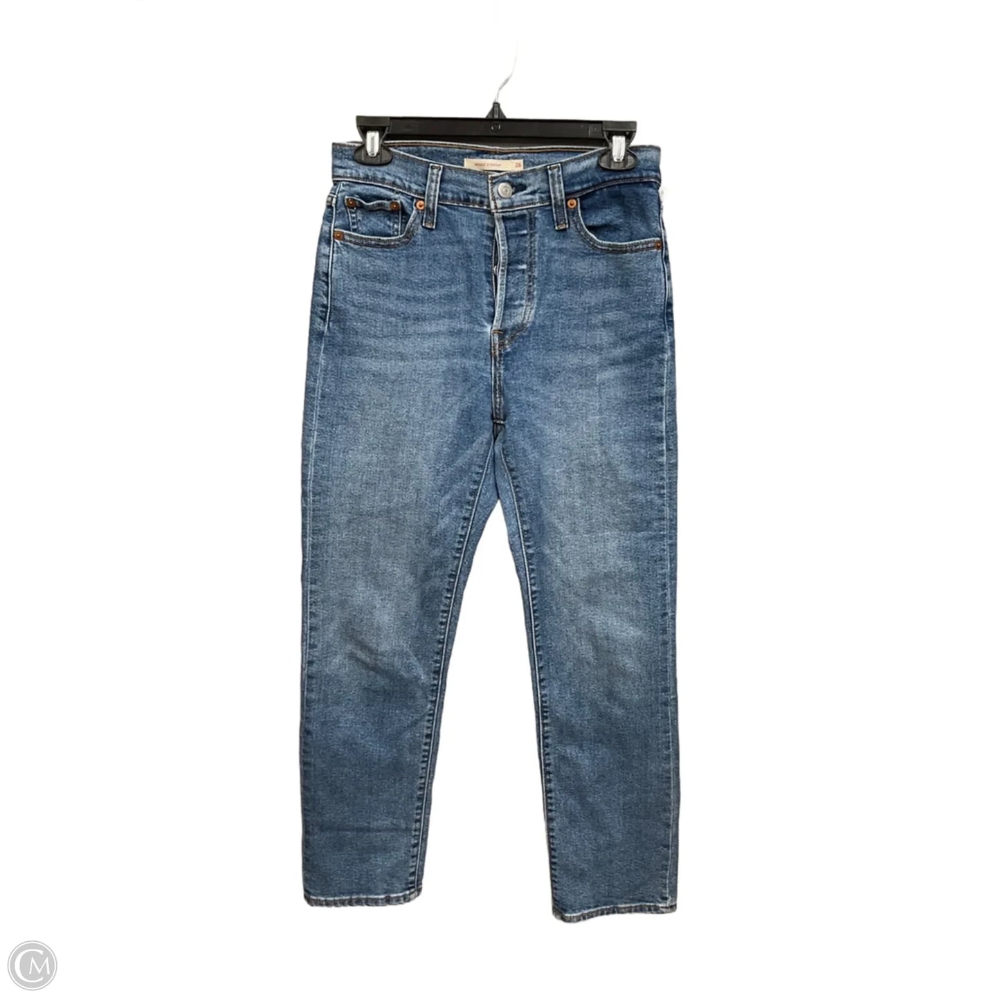 Jeans Straight By Levis In Blue Denim, Size: 2
