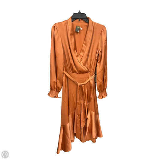 Dress Casual Midi By Taylor In Peach, Size: S