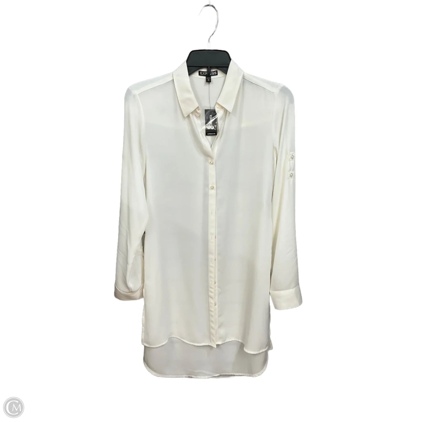 Tunic Long Sleeve By Express In Cream, Size: Xs