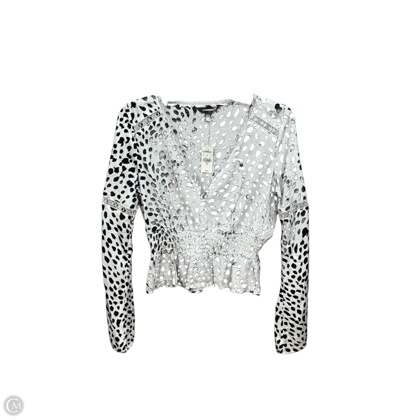 Top Long Sleeve By Express In Animal Print, Size: Xs