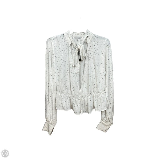 Top Long Sleeve By Express In Polkadot Pattern, Size: Xs