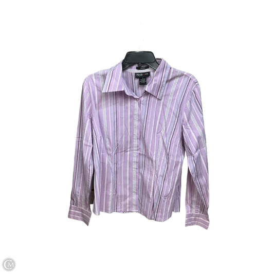 Blouse Long Sleeve By Style And Company In Striped Pattern, Size: Xl