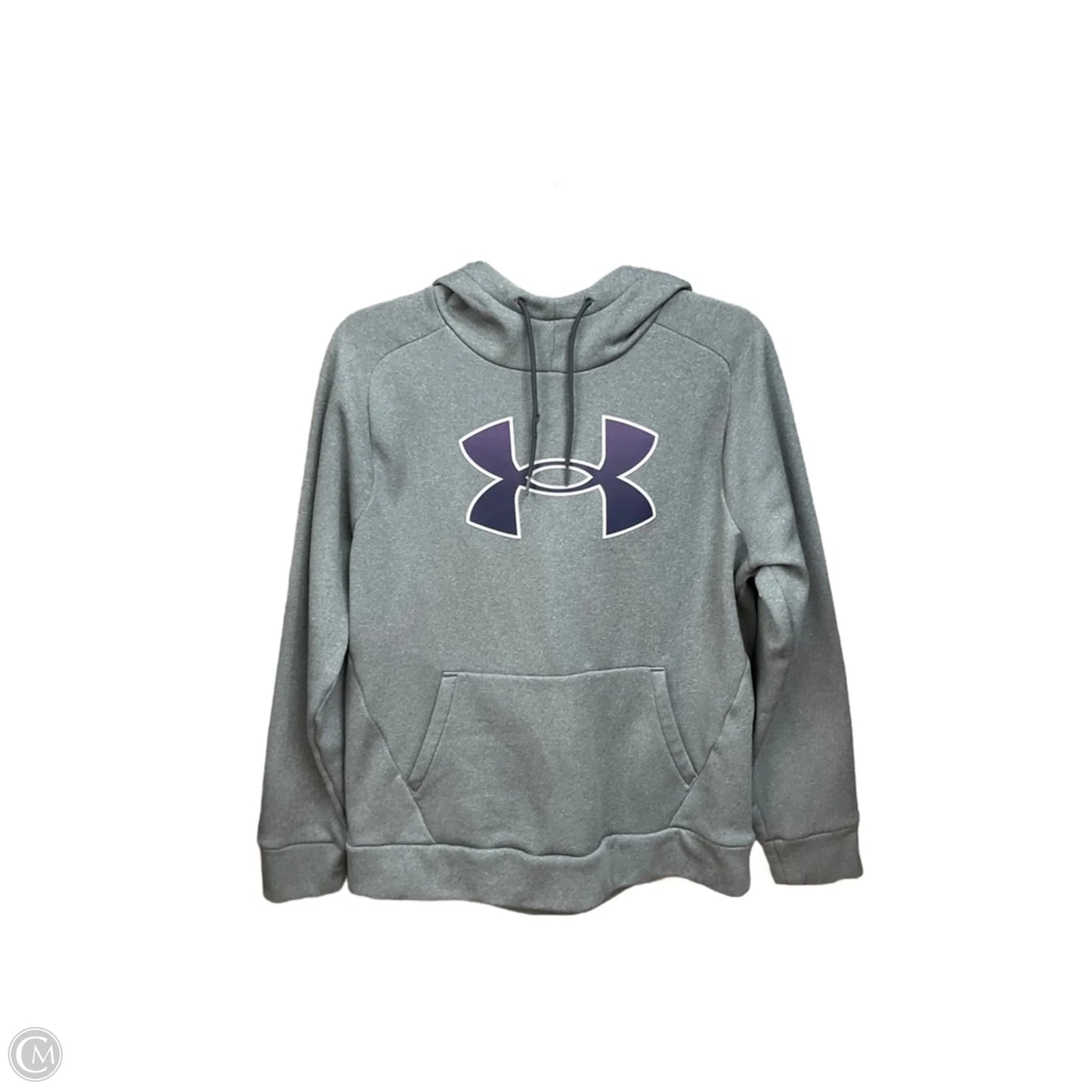 Athletic Sweatshirt Hoodie By Under Armour In Grey, Size: M