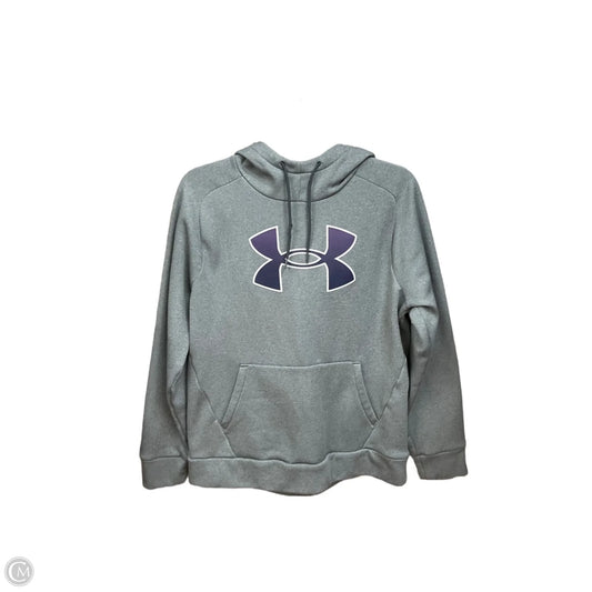 Athletic Sweatshirt Hoodie By Under Armour In Grey, Size: M