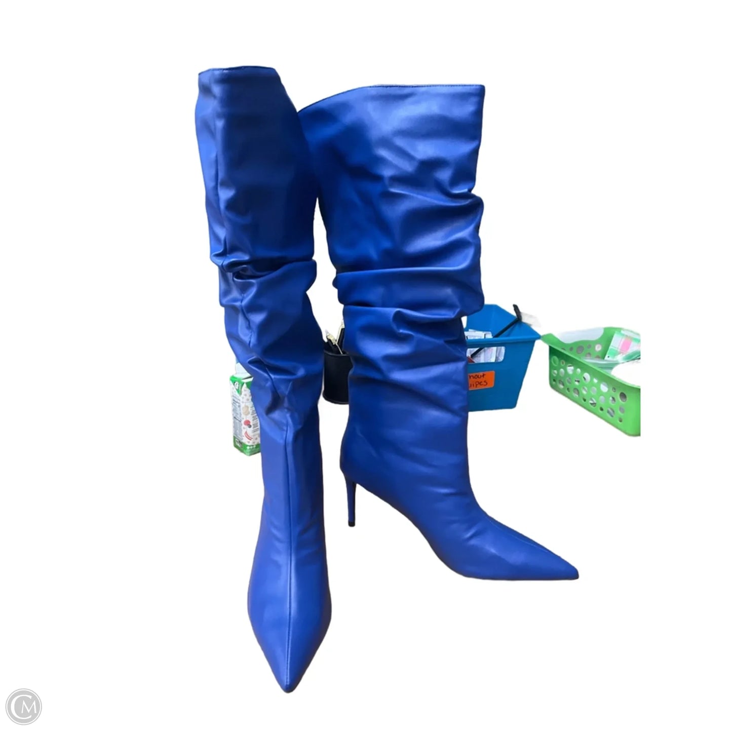 Boots Over-the-knee Heels By Clothes Mentor In Blue, Size: 11