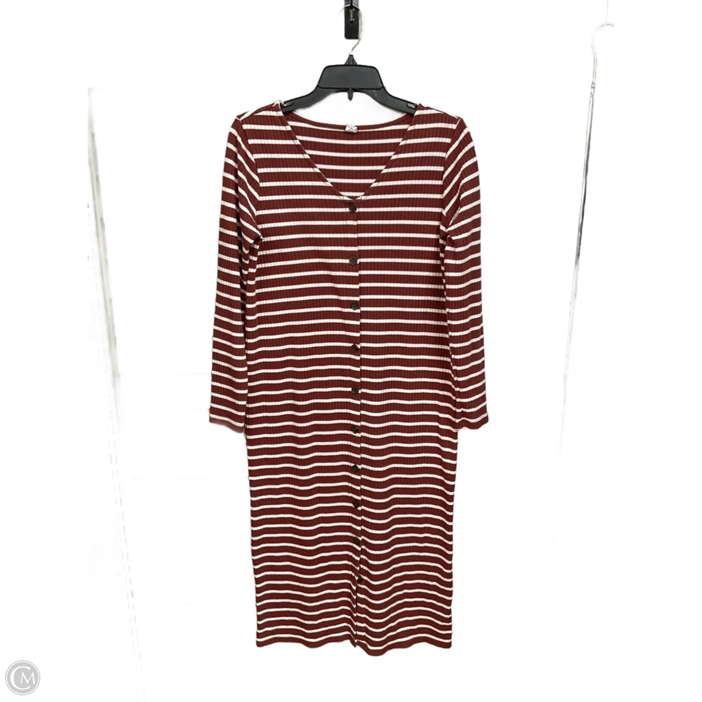 Dress Casual Midi By Old Navy In Striped Pattern, Size: S