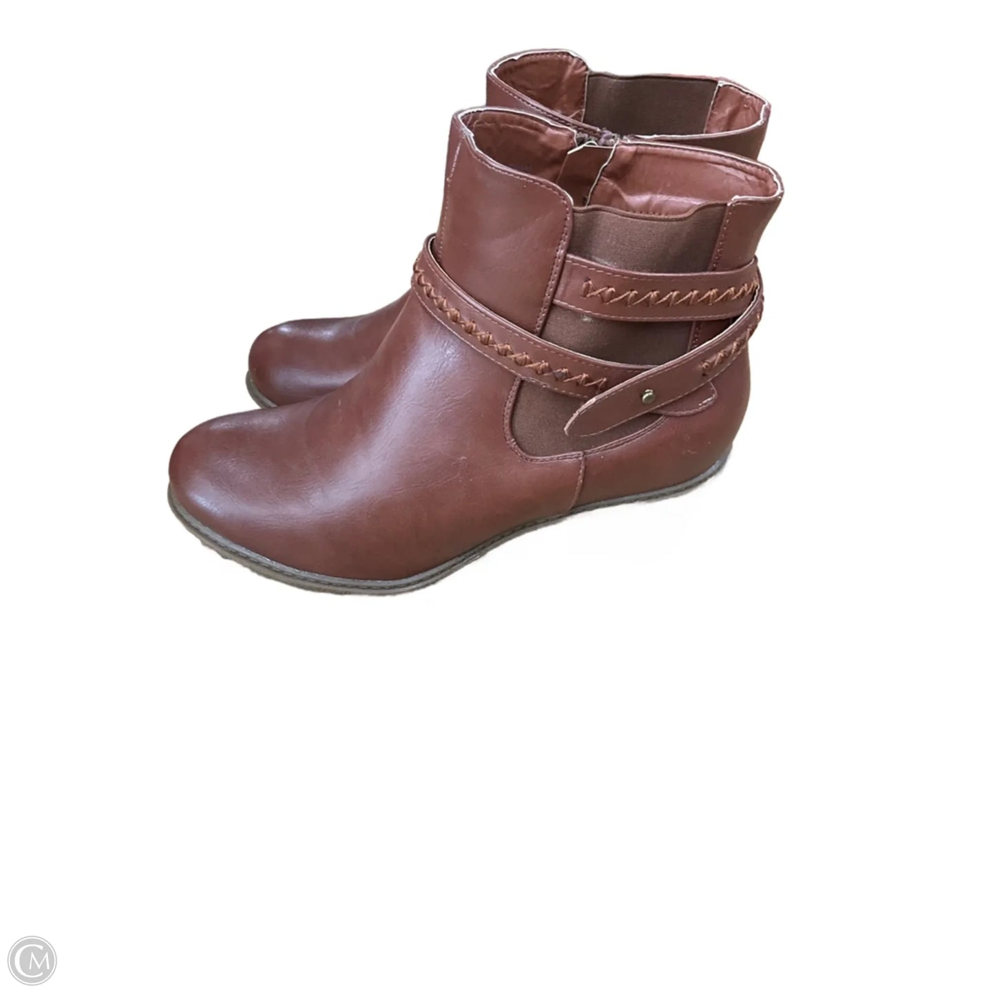 Boots Ankle Heels By Cloudwalkers In Brown, Size: 12