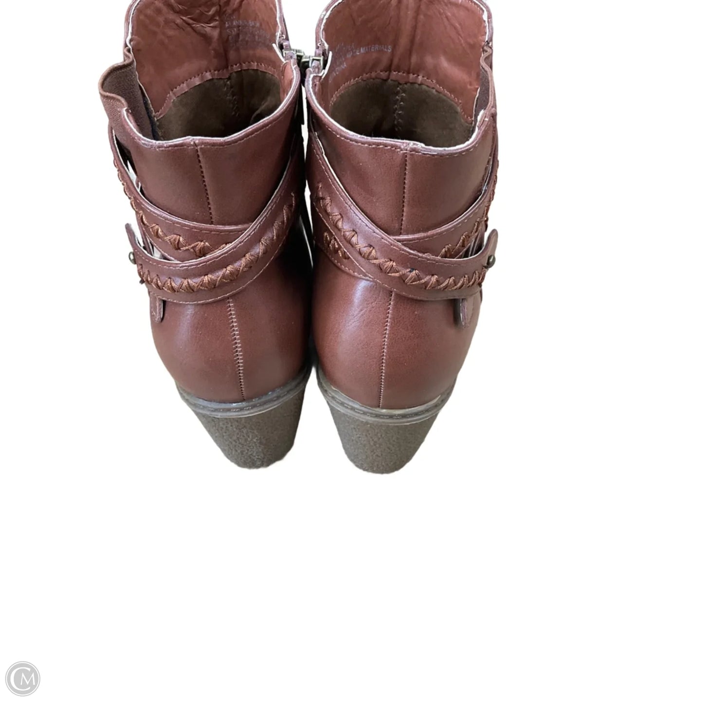 Boots Ankle Heels By Cloudwalkers In Brown, Size: 12