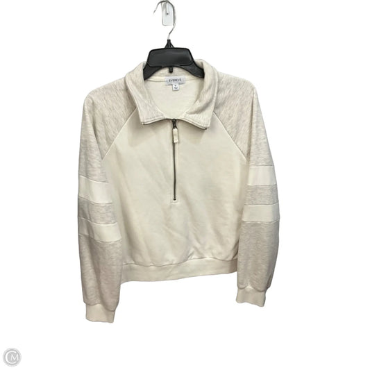 Top Long Sleeve By Evereve In Ivory, Size: M