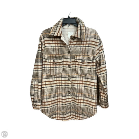 Jacket Shirt By Joie In Plaid Pattern, Size: S