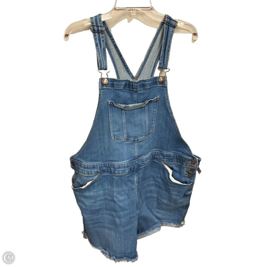 Shortalls By Ava & Viv In Blue Denim, Size: 2x