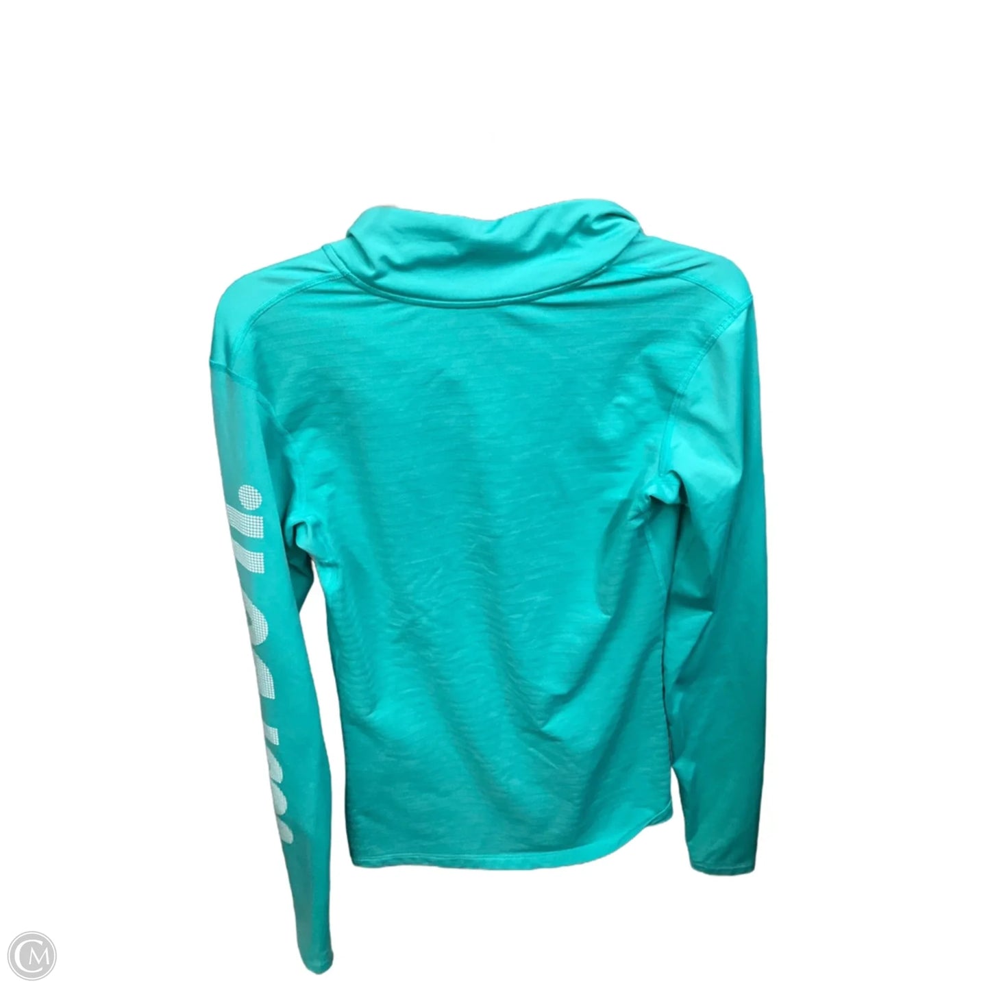 Athletic Top Long Sleeve Collar By Nike Apparel In Aqua, Size: L