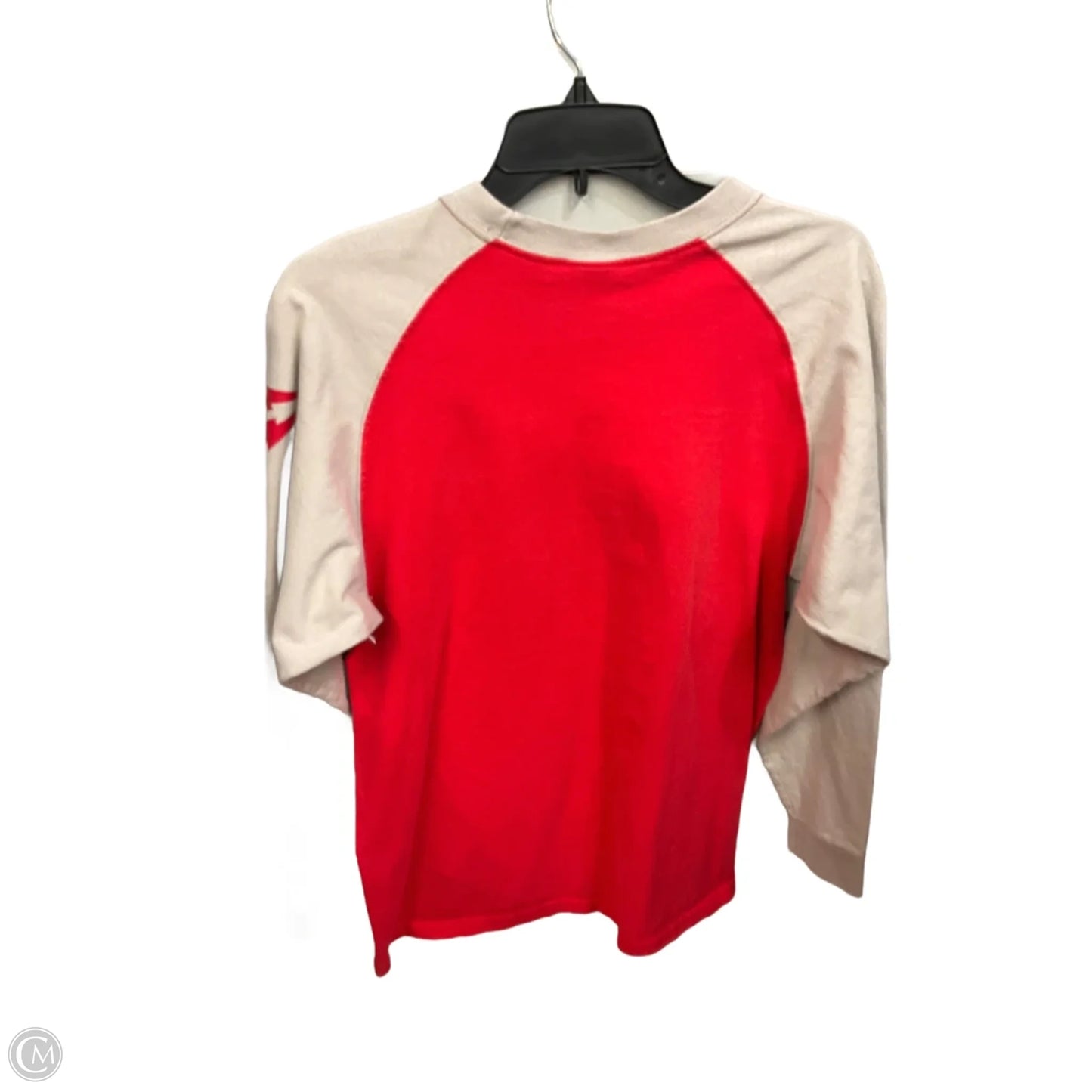 Athletic Top Long Sleeve Crewneck By Nike Apparel In Grey & Red, Size: S