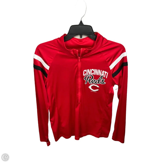 Athletic Top Long Sleeve Collar By Genuine Merchandise In Red, Size: M