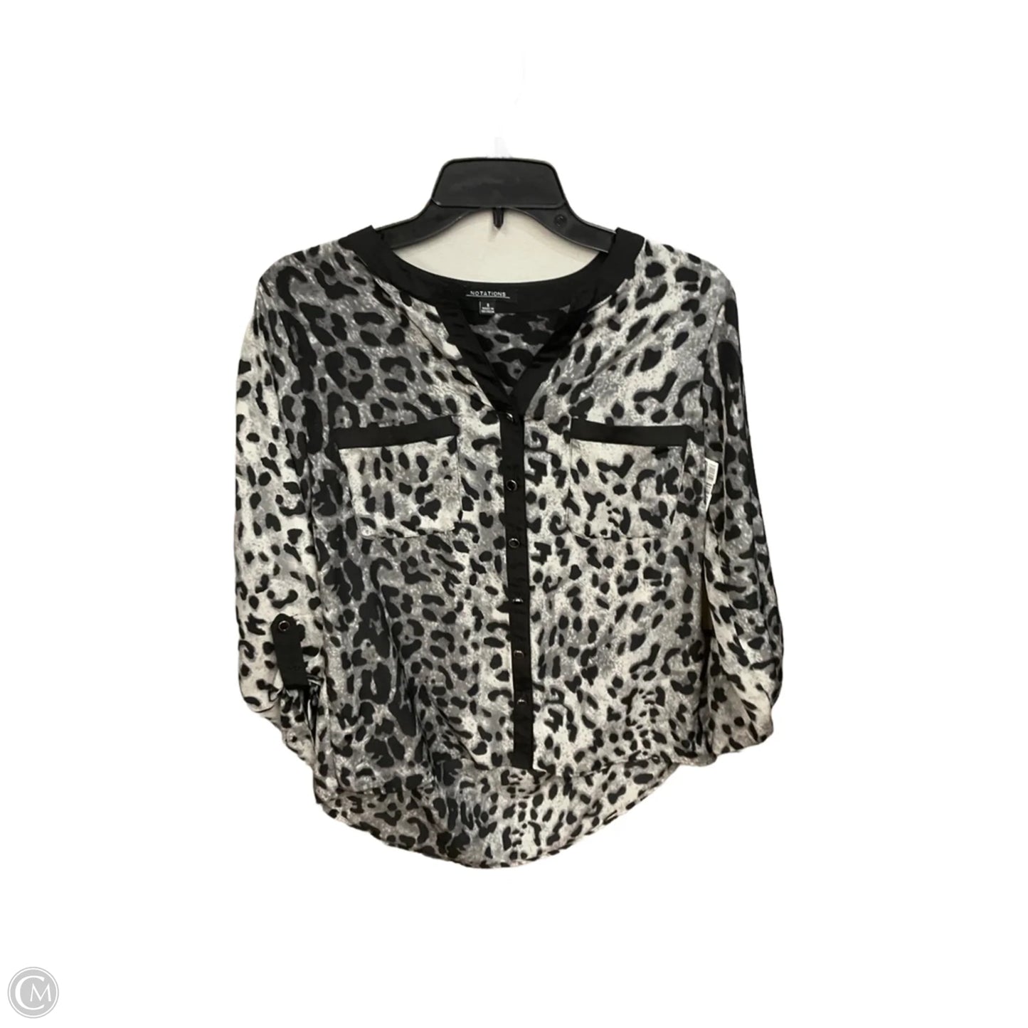 Blouse Long Sleeve By Notations In Animal Print, Size: S