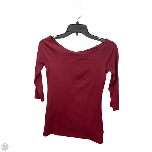 Top 3/4 Sleeve Basic By Old Navy In Maroon, Size: S
