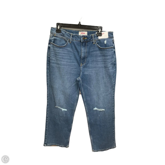 Jeans Cropped By Wrangler In Blue Denim, Size: 12