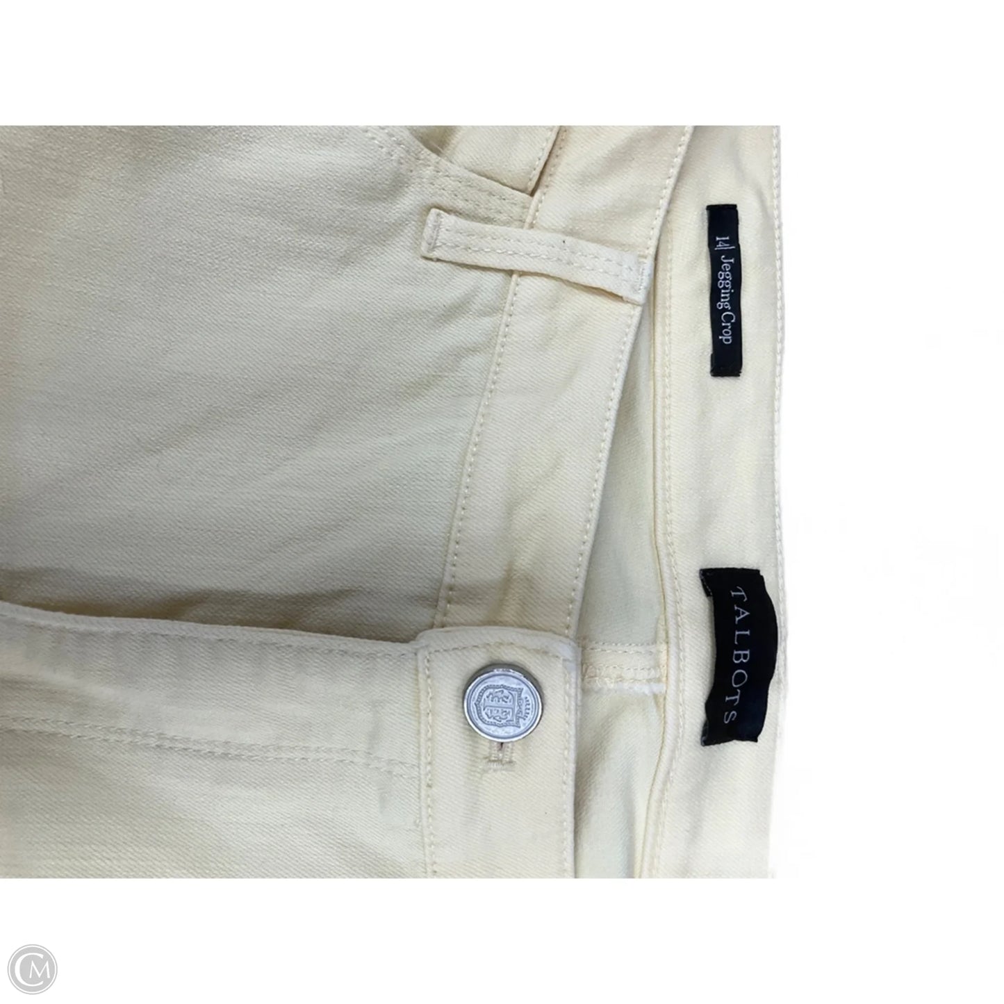 Jeans Cropped By Talbots In Yellow Denim, Size: 14