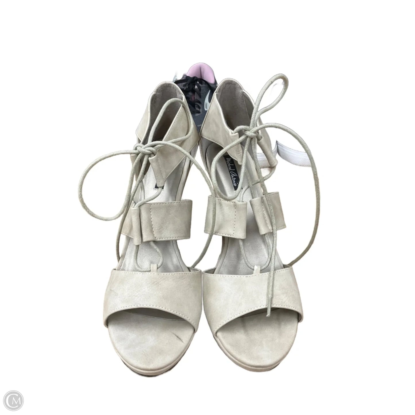 Sandals Heels Wedge By Michael Antonio In Beige, Size: 10