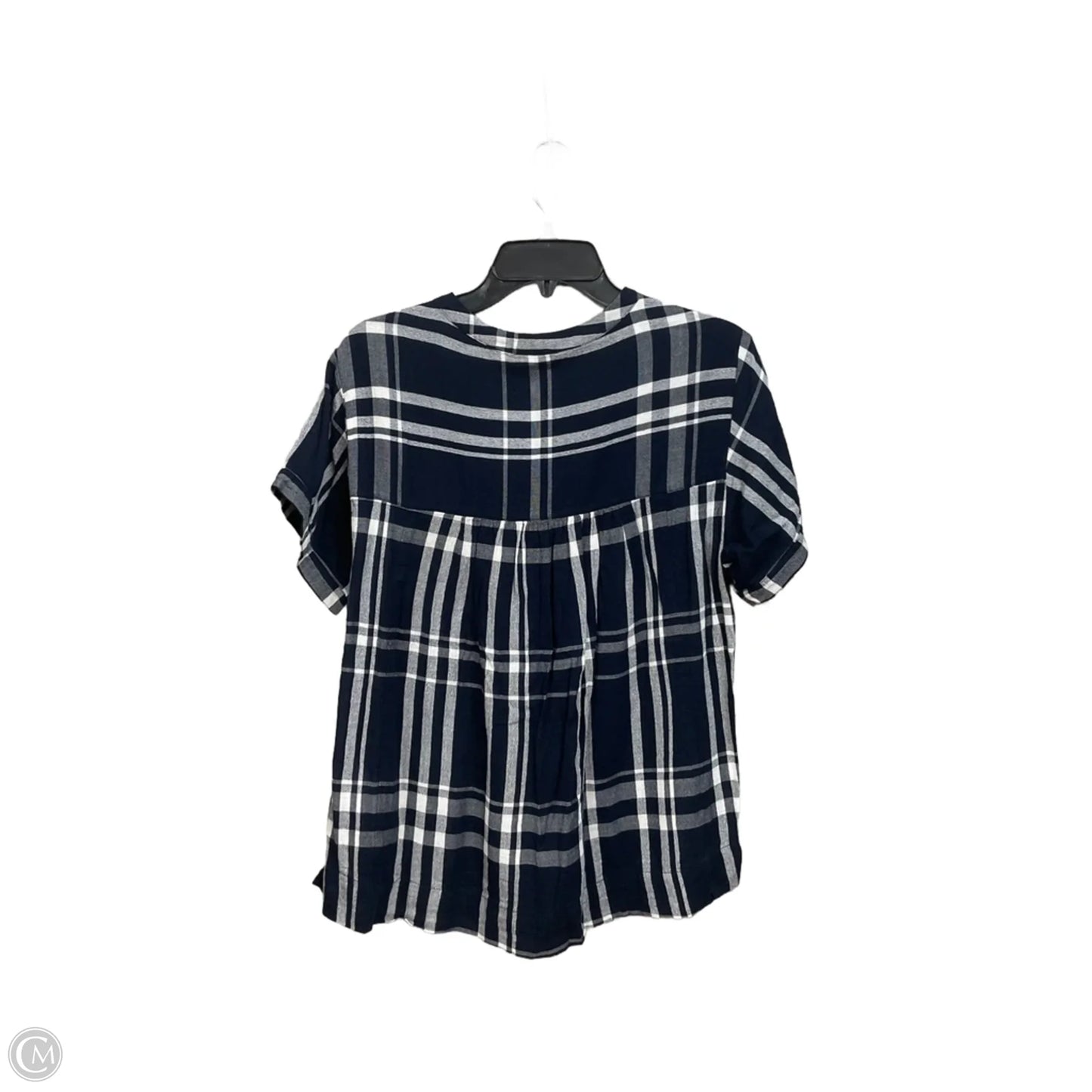 Top Short Sleeve By Lucky Brand In Plaid Pattern, Size: M