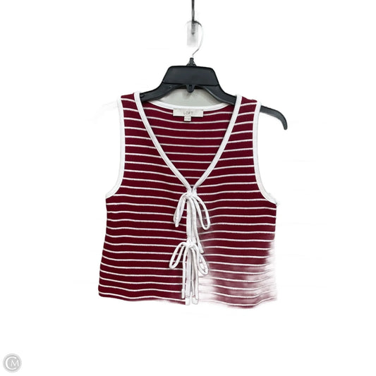 Top Sleeveless By Loft In Red & White, Size: Xs