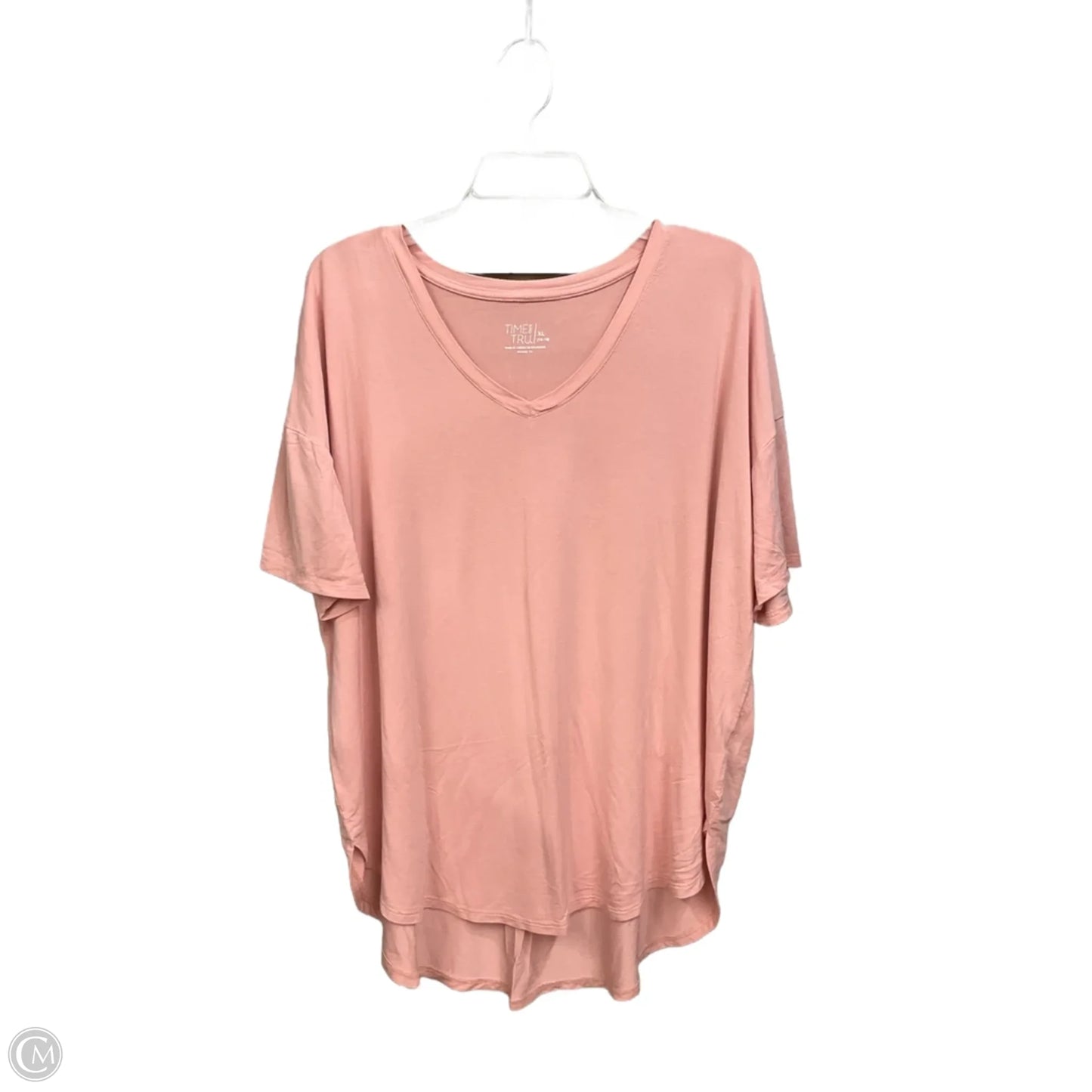 Top Short Sleeve Basic By Time And Tru In Pink, Size: Xl