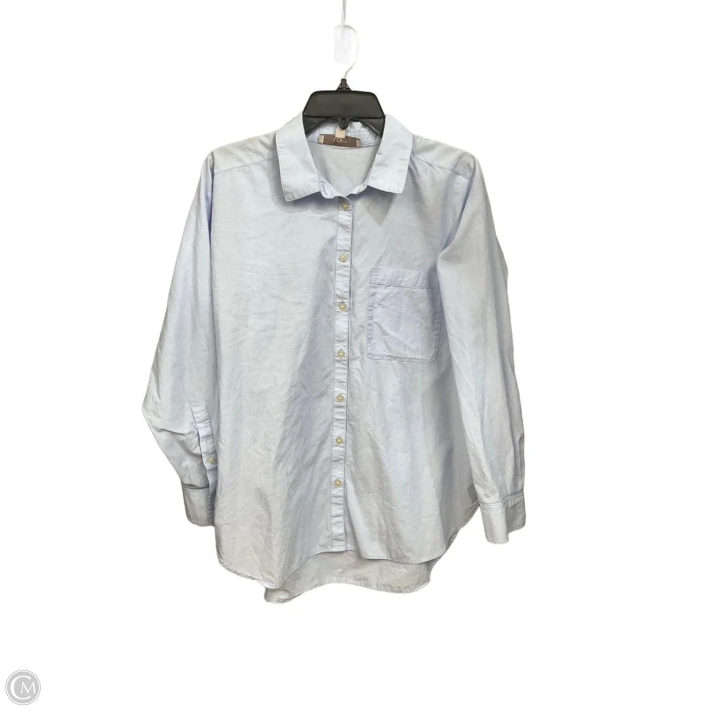 Blouse Long Sleeve By Loft In Blue, Size: M