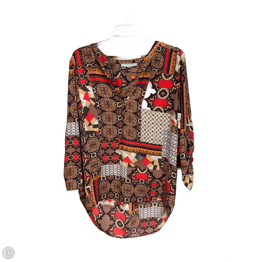 Blouse Long Sleeve By Daniel Rainn In Multi-colored, Size: L