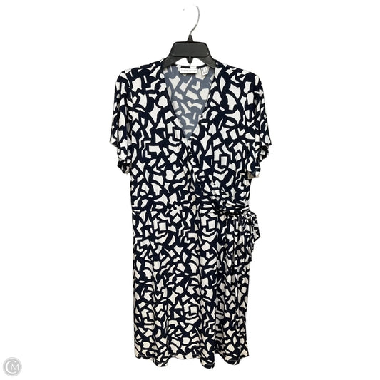 Dress Casual Short By Susan Graver In Blue & White, Size: L