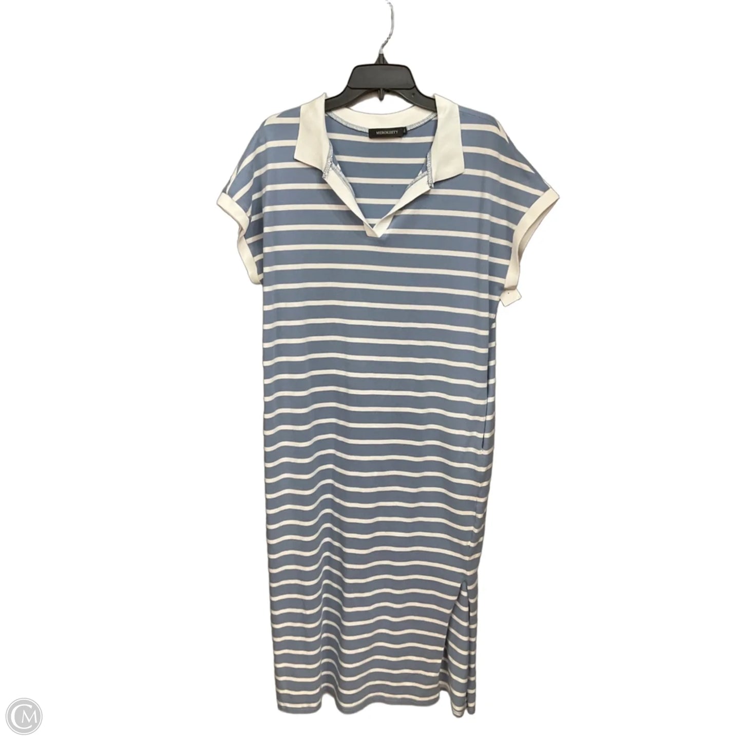 Dress Casual Midi By Merokeety In Striped Pattern, Size: Xl