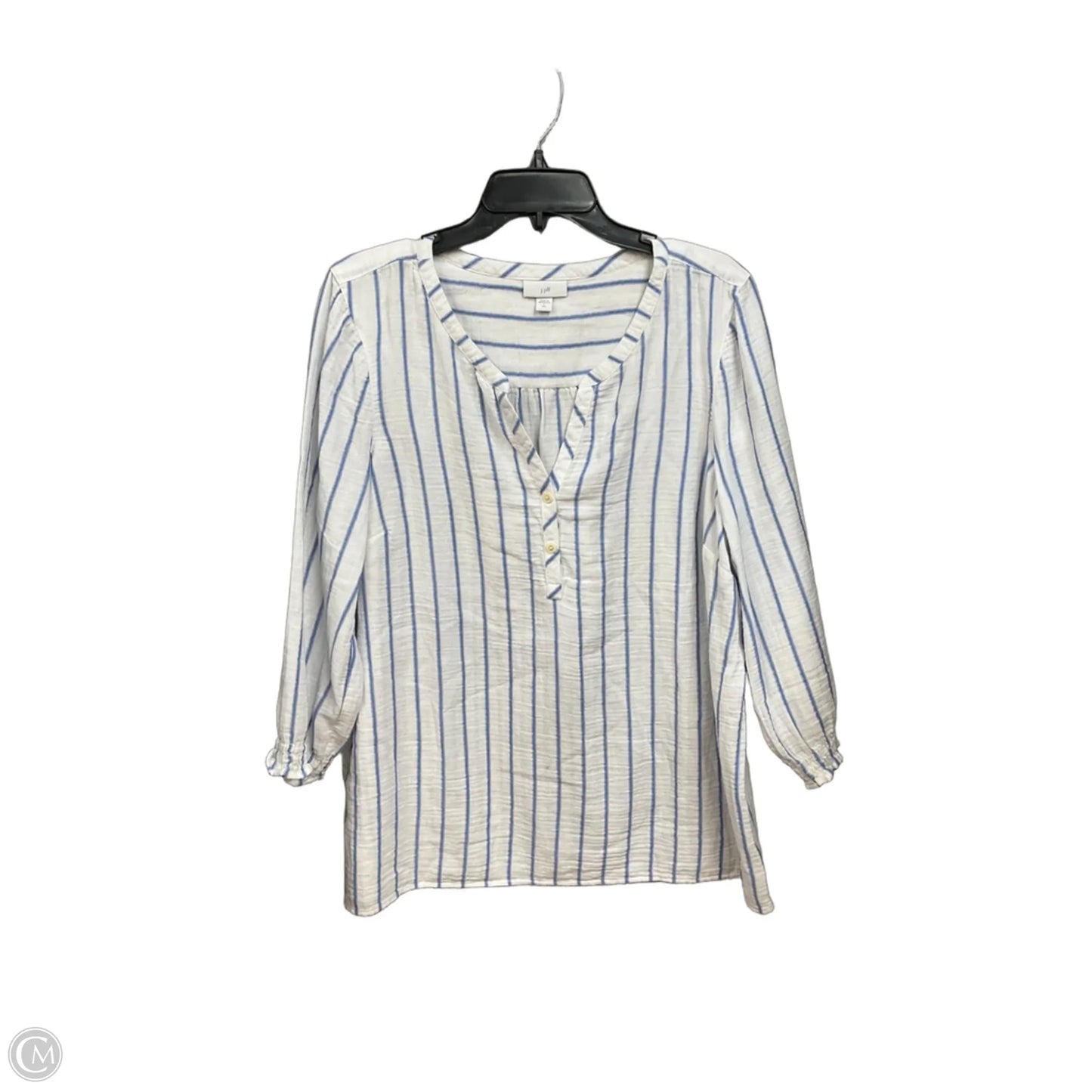 Blouse 3/4 Sleeve By J. Jill In Striped Pattern, Size: L