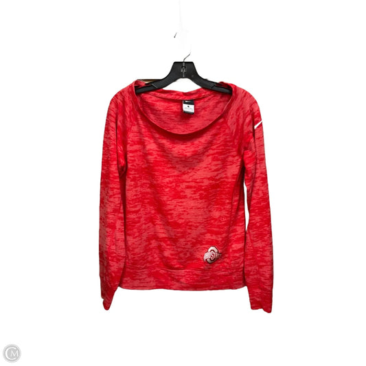 Athletic Top Long Sleeve Crewneck By Nike Apparel In Red, Size: S