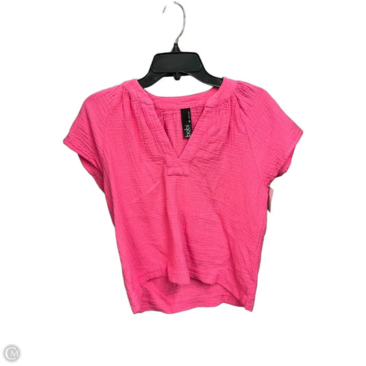 Top Short Sleeve By Bobi In Pink, Size: Xs