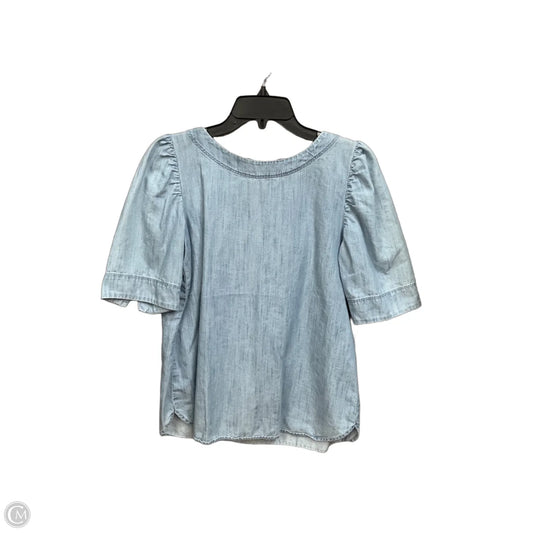 Top Short Sleeve By Loft In Blue Denim, Size: S
