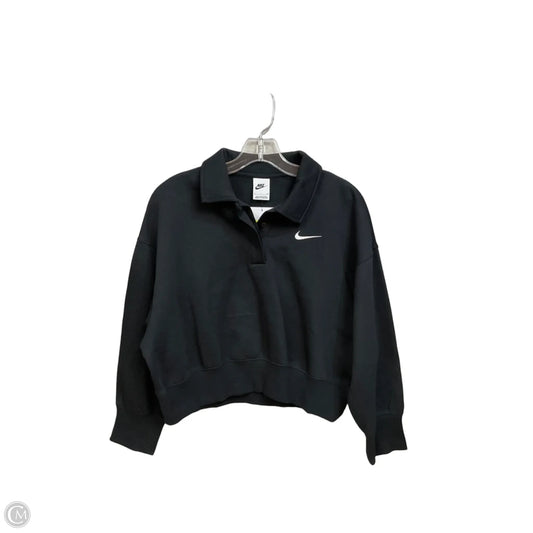Athletic Top Long Sleeve Collar By Nike Apparel In Black, Size: S