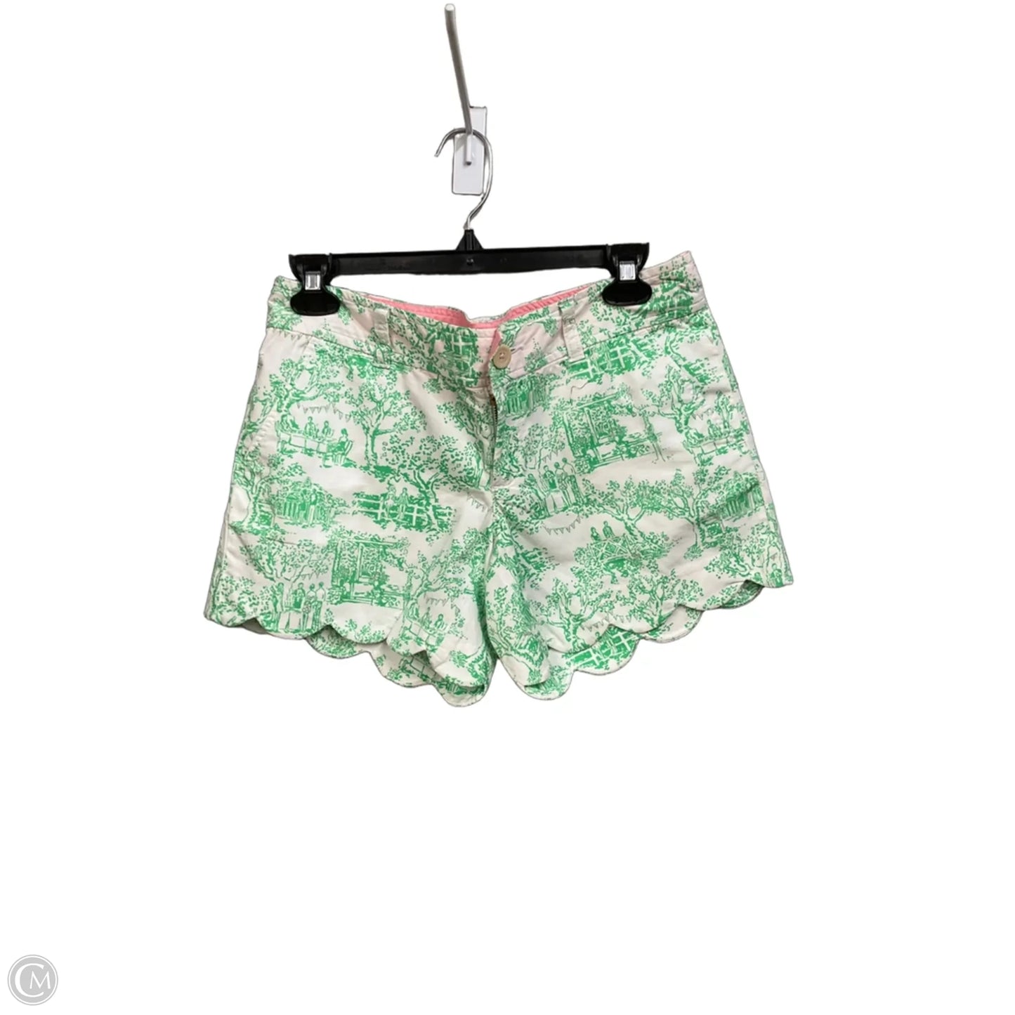 Shorts Designer By Lilly Pulitzer In Green & White, Size: 2