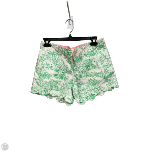Shorts Designer By Lilly Pulitzer In Green & White, Size: 2