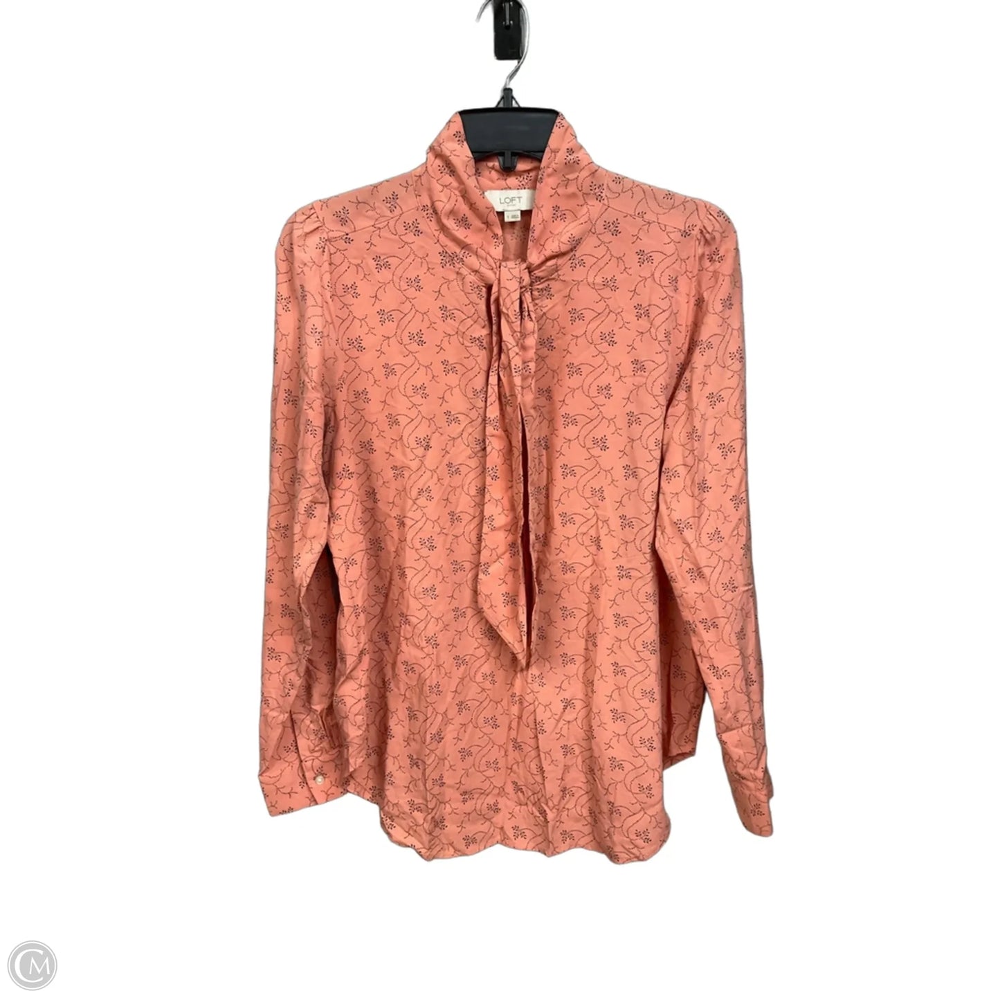Blouse Long Sleeve By Loft In Peach, Size: S