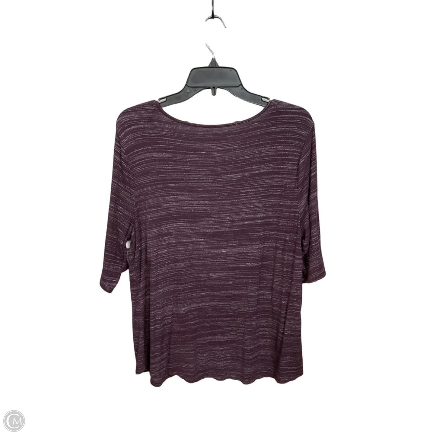 Top Short Sleeve By Apt 9 In Purple & White, Size: Xl