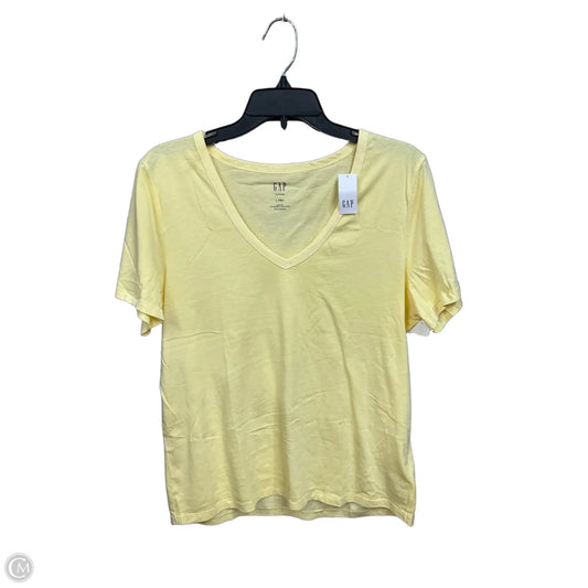 Top Short Sleeve Basic By Gap In Yellow, Size: L