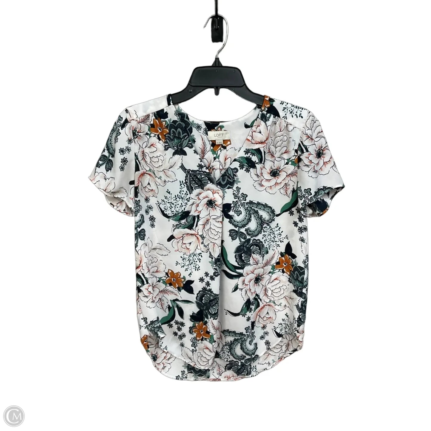 Top Short Sleeve By Loft In Floral Print, Size: Xs