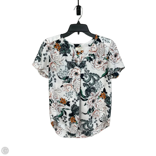 Top Short Sleeve By Loft In Floral Print, Size: Xs