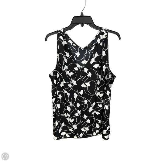 Top Sleeveless By Ann Taylor In Black & White, Size: Xl