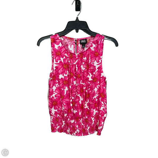Top Sleeveless By Inc In Floral Print, Size: S