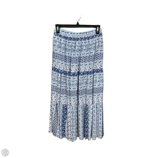 Skirt Maxi By Loft In Blue & White, Size: 2