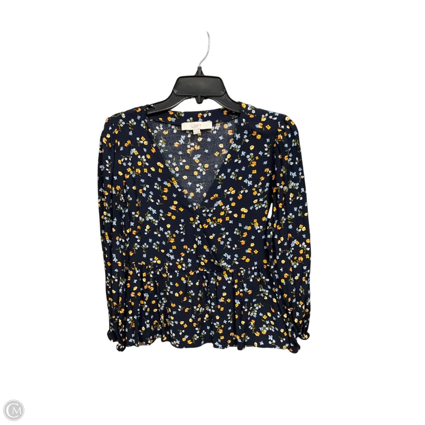 Top Long Sleeve By Loft In Floral Print, Size: Xs