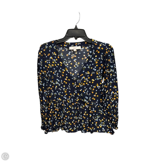 Top Long Sleeve By Loft In Floral Print, Size: Xs