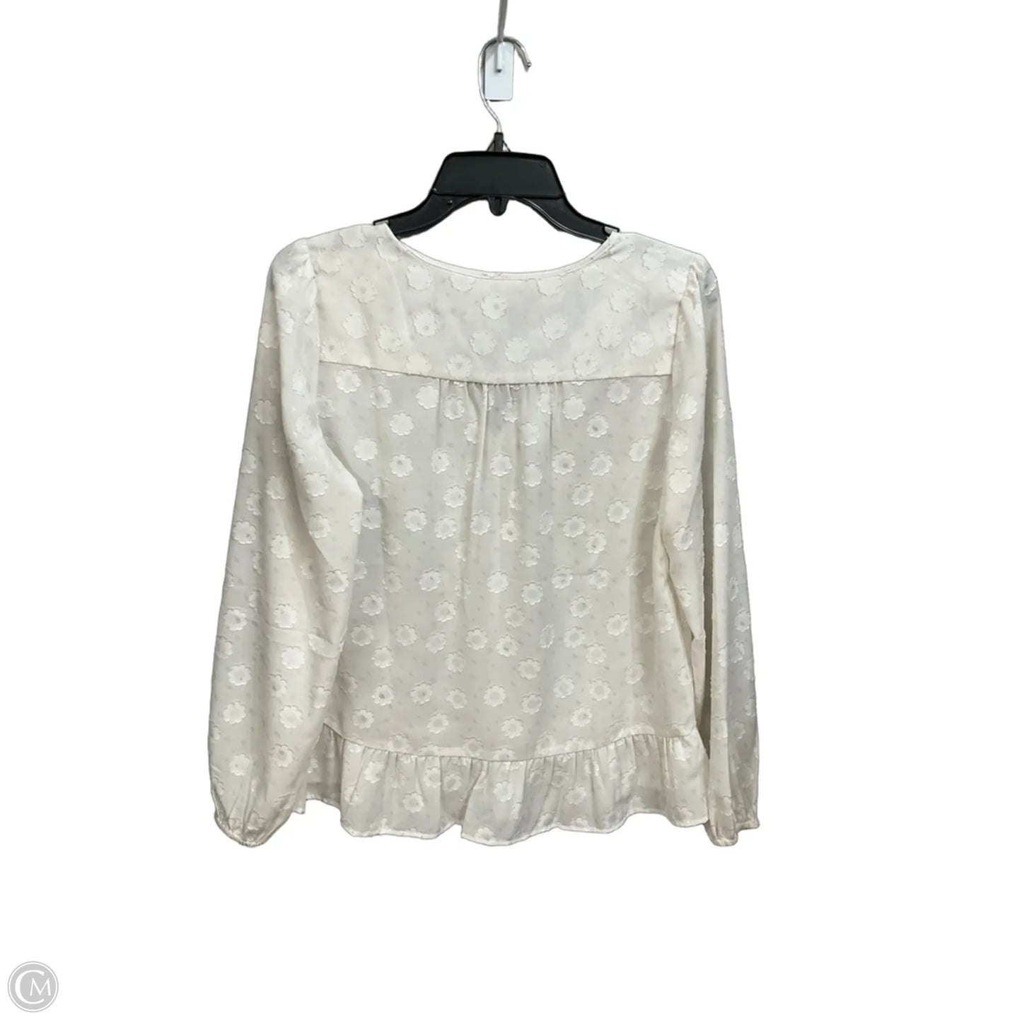 Blouse Long Sleeve By Loft In Cream, Size: Xs
