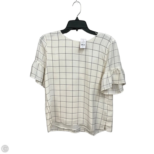 Top Short Sleeve By Loft In Black & Cream, Size: Xs